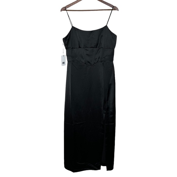 Jason Wu Black Satin Midi Dress - Picture 6 of 12